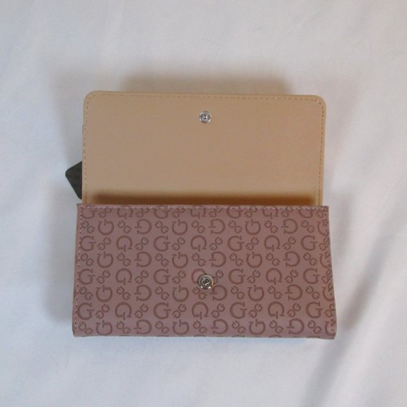 Guess Dusty Mauve Ophelea SLG Slim Tri-fold Clutch Wallet Style SE911051 NWT - Picture 3 of 5